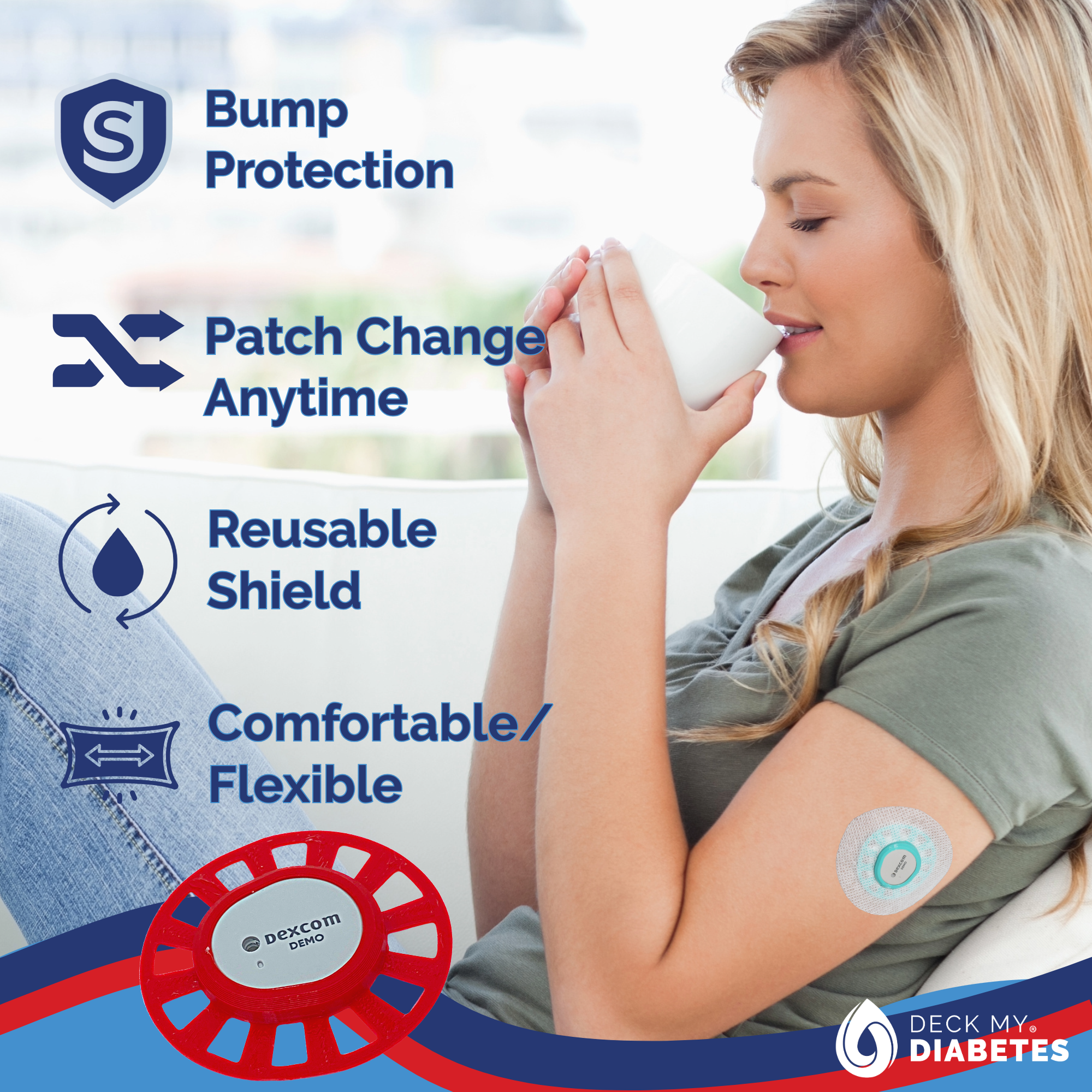 Dexcom G7 & Stelo GripShield™ with Comfort Ring- 2 Overlay